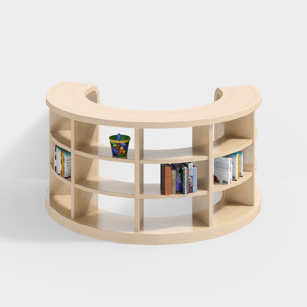 Kindergarten reading room bookshelf