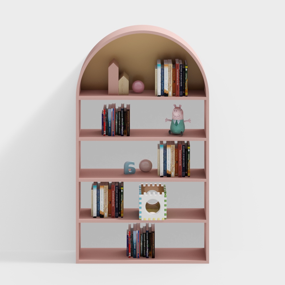 Reading room pink bookshelf