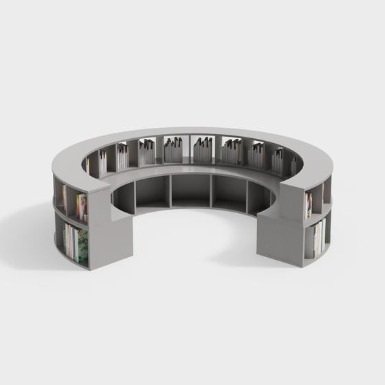 Circular Bookshelf 3D Model for Modern Spaces