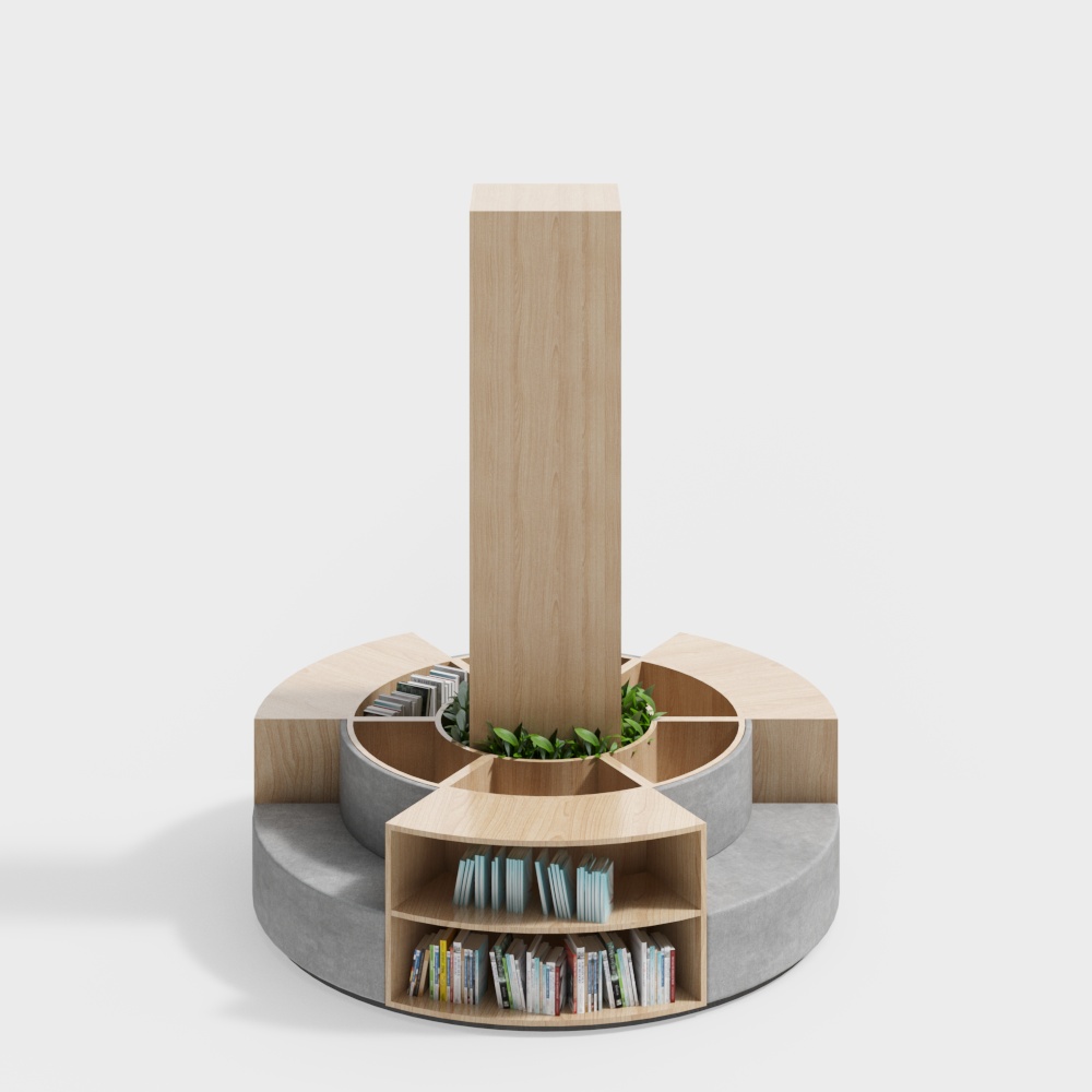 Library pillar bookshelf