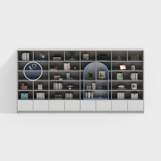 Elegant Minimalist Bookshelf 3D model