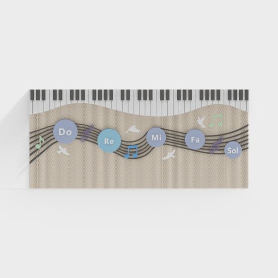 Melodic Piano 3D model in Low Polygon Style