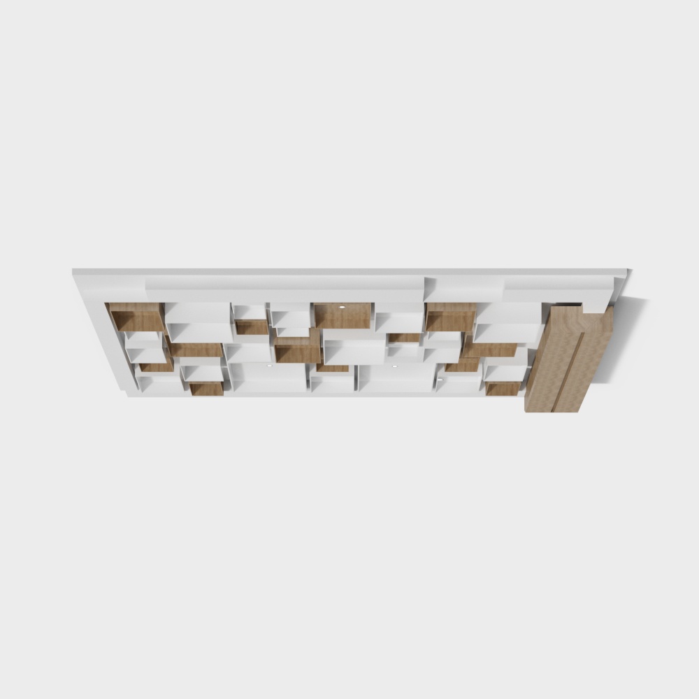Urban Bookshelf 3D Model – Modern Geometric Storage