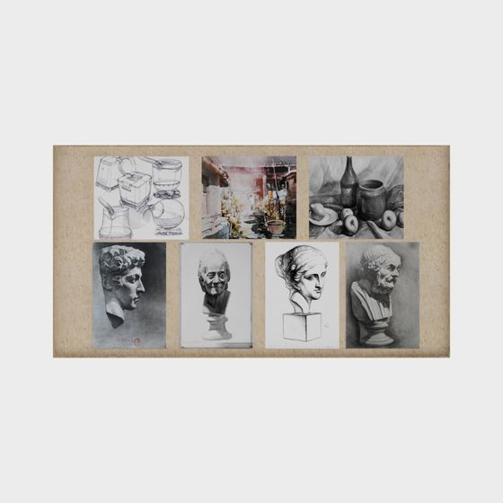 Vintage Sketch Collection 3D model for Designers