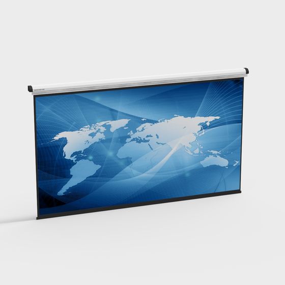 World Map Projection Screen 3D model