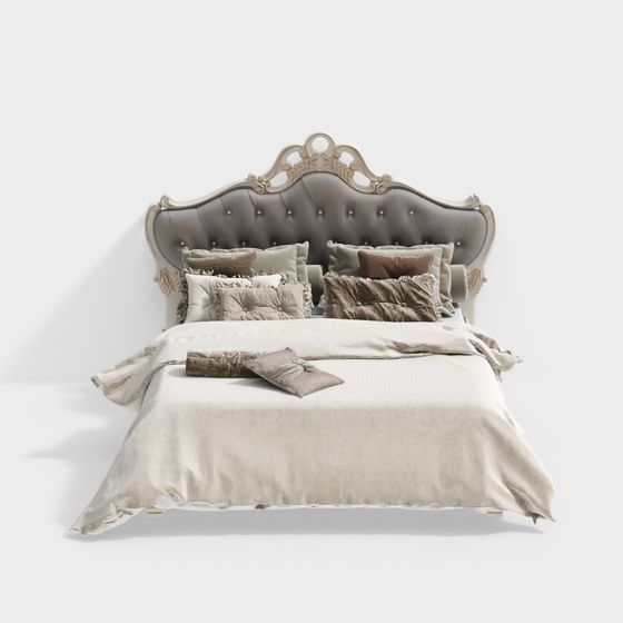 Elegant 3D Bed Model for Modern Interiors