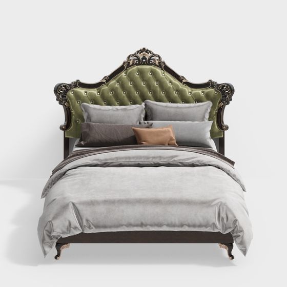 Elegant Classic-Modern Bed 3D model
