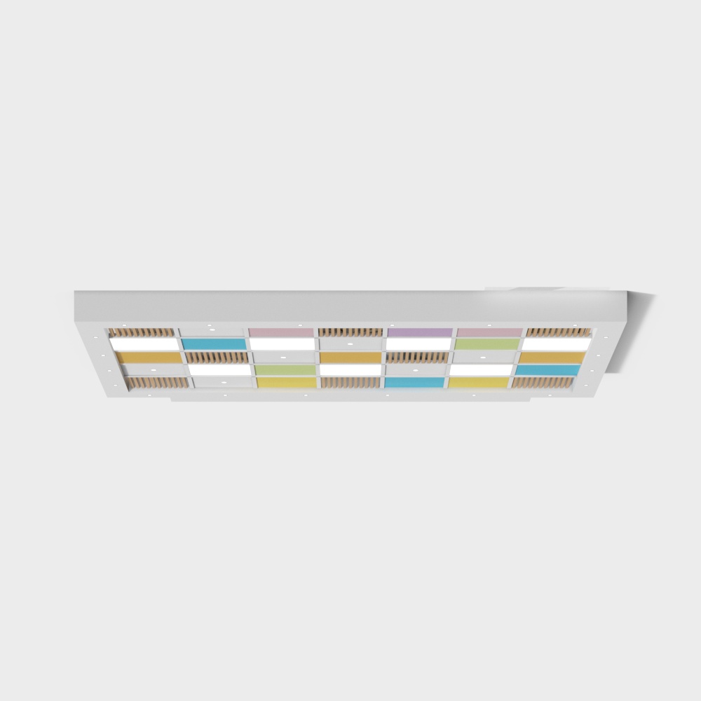 Vibrant Low-Poly Ceiling Light 3D Model – Colorful Accent
