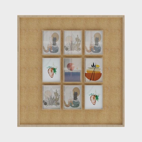 Cork Board Art 3D model
