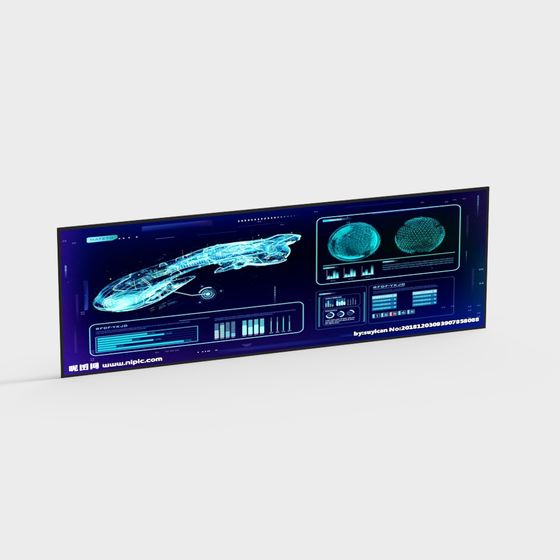 Futuristic Interface Low-Poly 3D Model