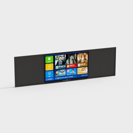 Smart TV Wall 3D model for Modern Living