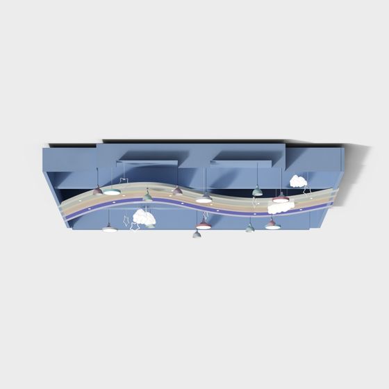 Low Poly Ceiling Decor 3D model for Modern Design