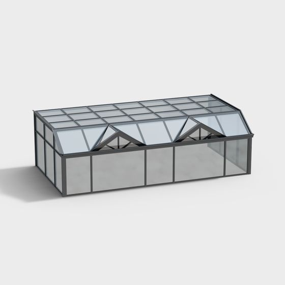 Modern Low-Poly Greenhouse 3D model