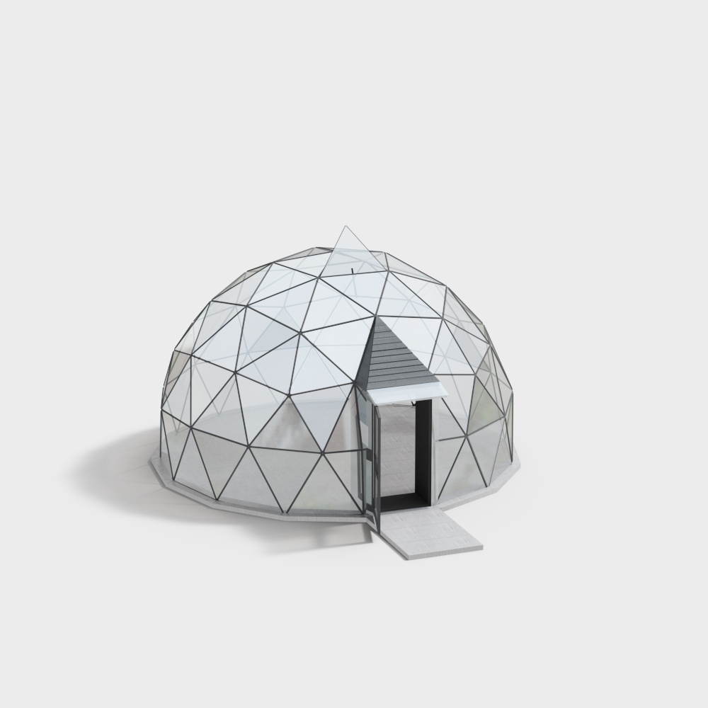 Dome House 3D model - Unique Minimalist Design