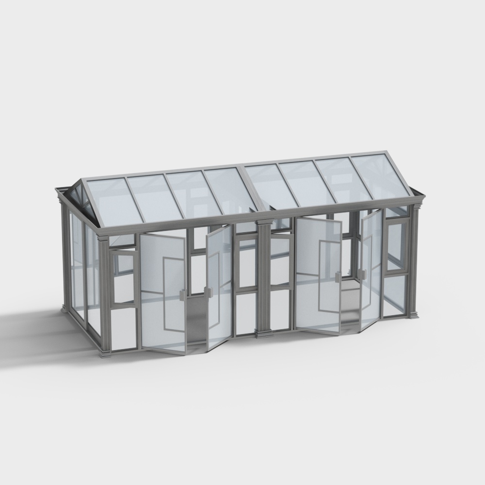 Modern double door sun room