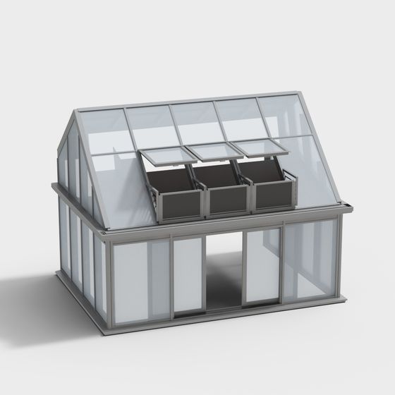 Modern Greenhouse 3D model for Creative Projects