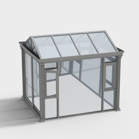 Modern Glass Greenhouse 3D model