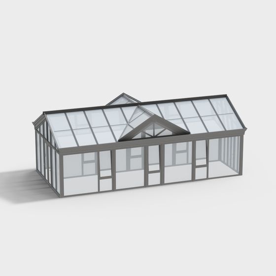 Modern Greenhouse 3D model for Creative Projects