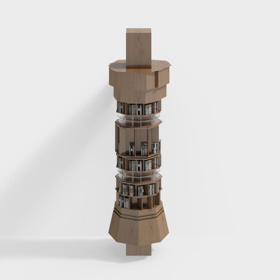 Low Poly Bookshelf 3D model for Modern Designs