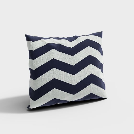 Wavy Decorative Pillow 3D model for Creative Projects
