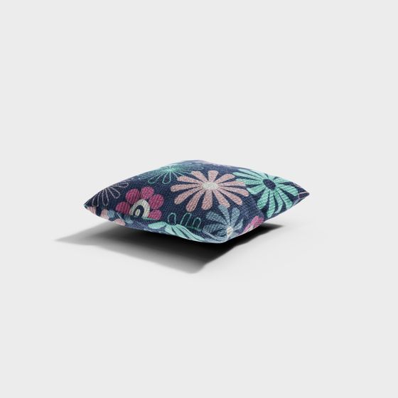 Stylish Floral Throw Pillow 3D model for Creative Spaces