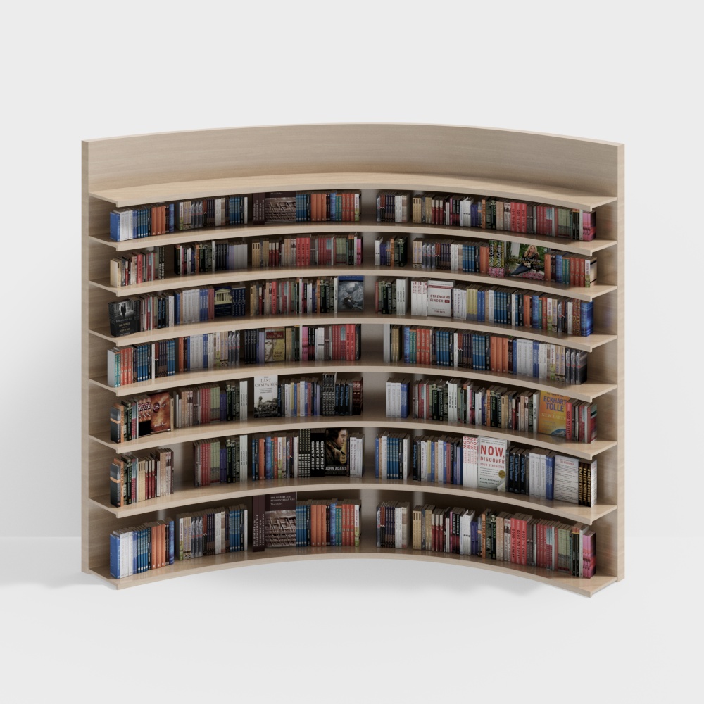 Modern Low-Poly Bookshelf 3D Model – Wooden Texture