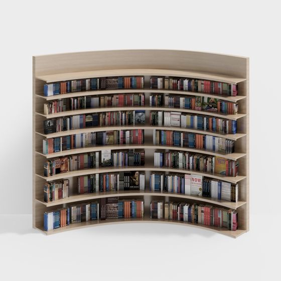 Modern Low-Poly Bookshelf 3D model