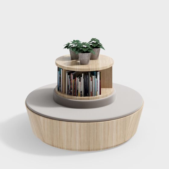 Unique Low-Polygon Multifunctional Bookshelf 3D model