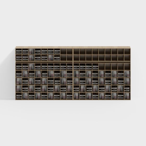 Elegant Low-Polygon Bookshelf 3D Model