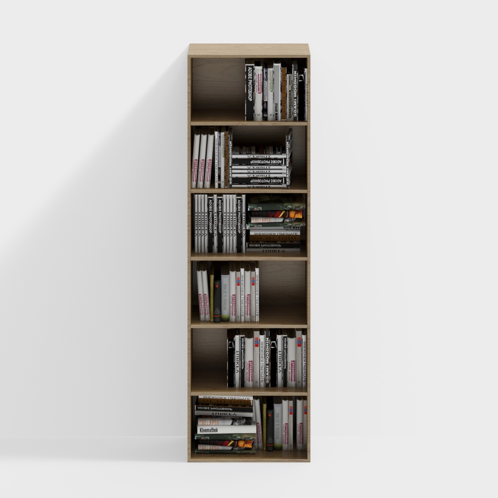 Bookstore single row bookshelf