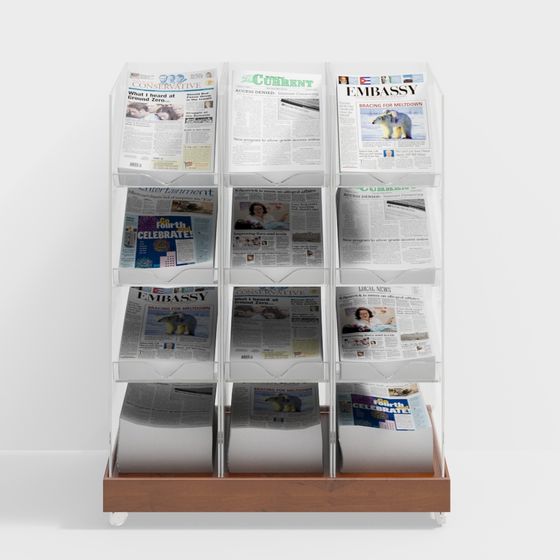 Stylish 3D Newspaper Stand Model for Urban Spaces