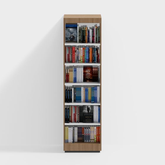 Stylish Low-Poly Bookshelf 3D model