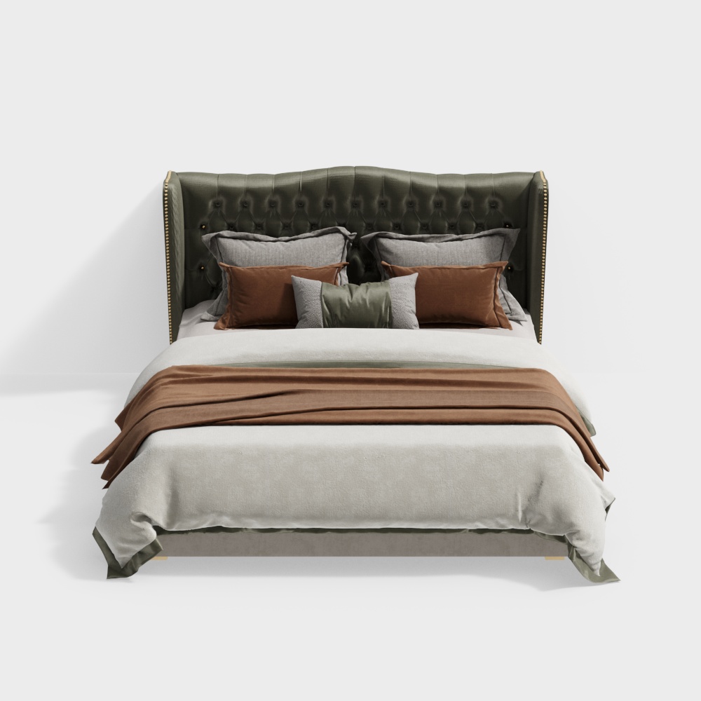 Simple European double bed