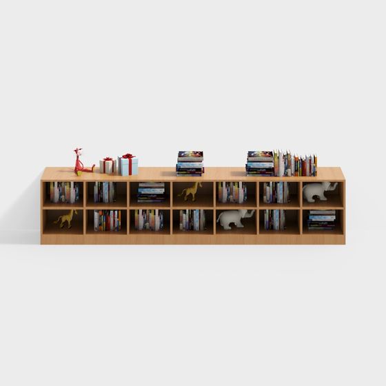 Cozy Library Shelf 3D model