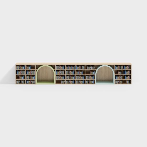 Contemporary Bookshelf 3D model for Artistic Spaces