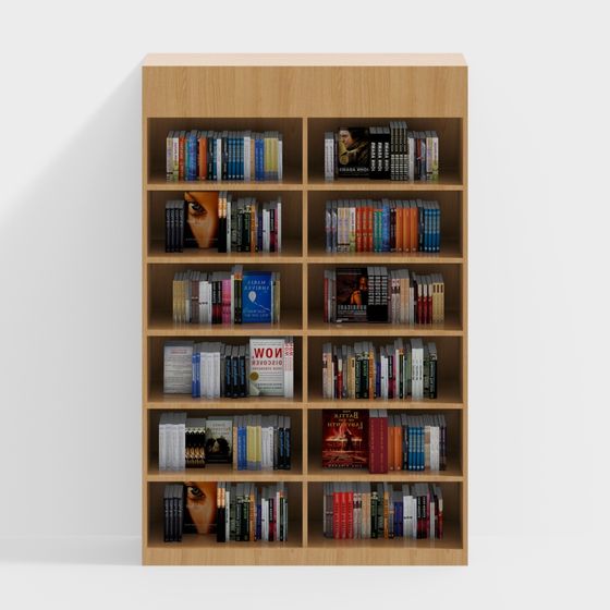 二列のハイ書棚