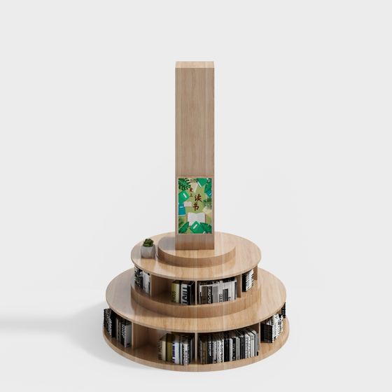 Unique Low Poly Bookshelf 3D model for Modern Interiors