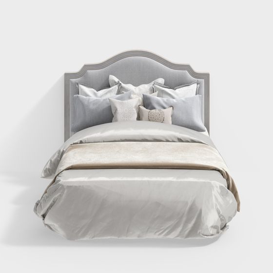 French Double Bed 3D Model