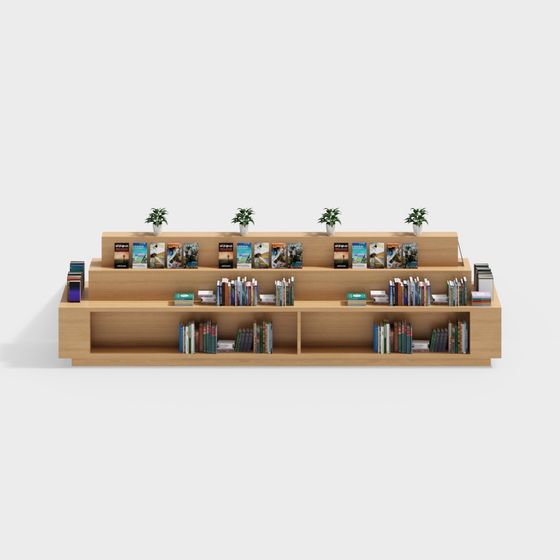 Elegant 3D Bookshelf Model for Modern Design
