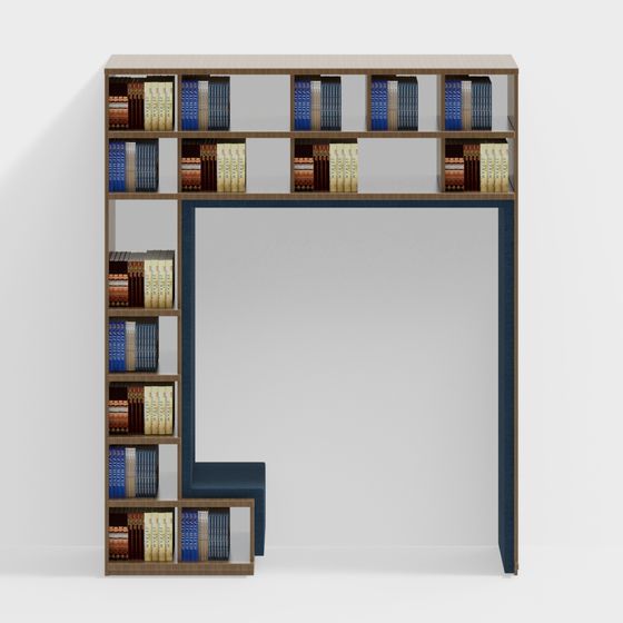 Unique Artistic Bookshelf 3D model for Creative Spaces
