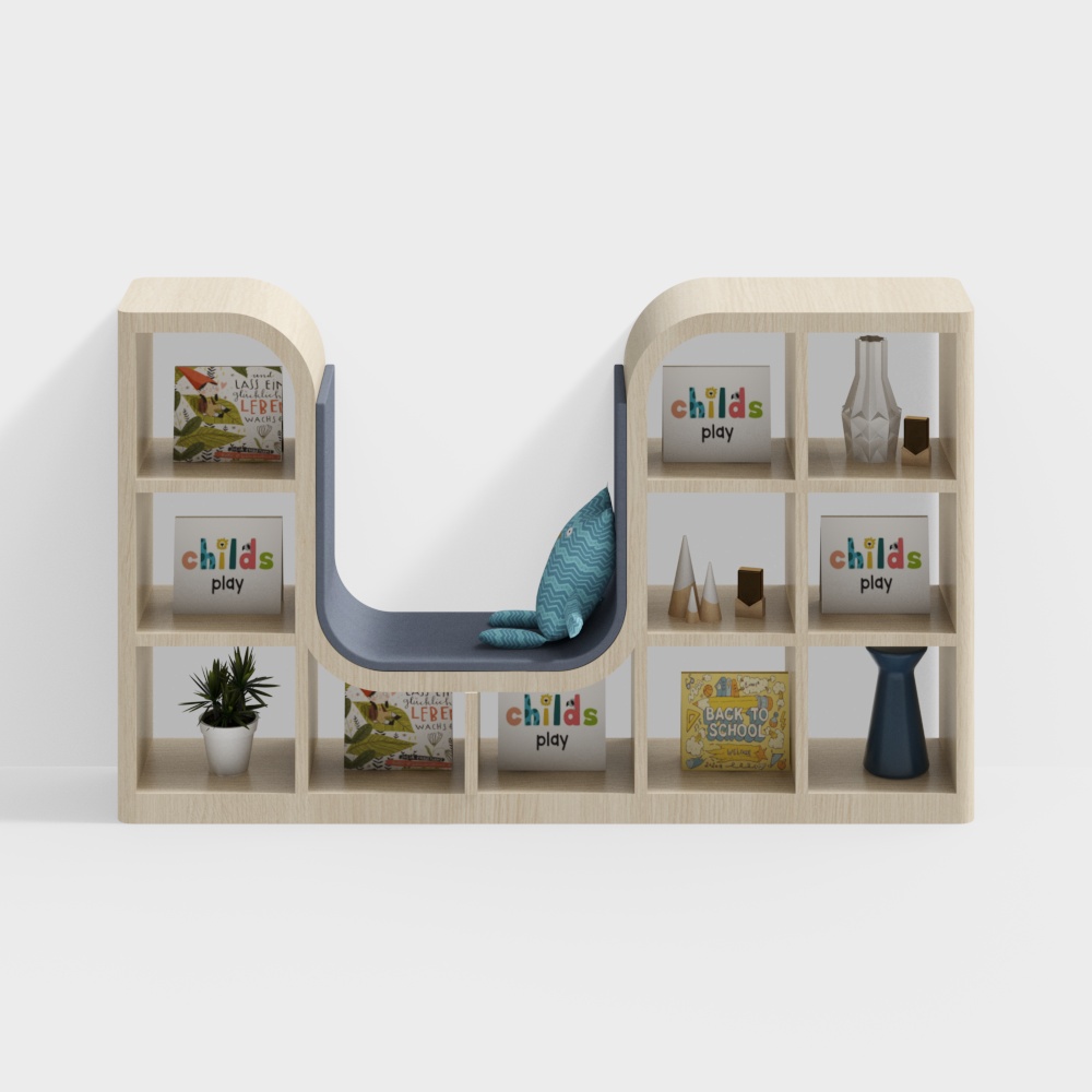 Children's Reading Nook 3D Model – Low-Poly Playful Design
