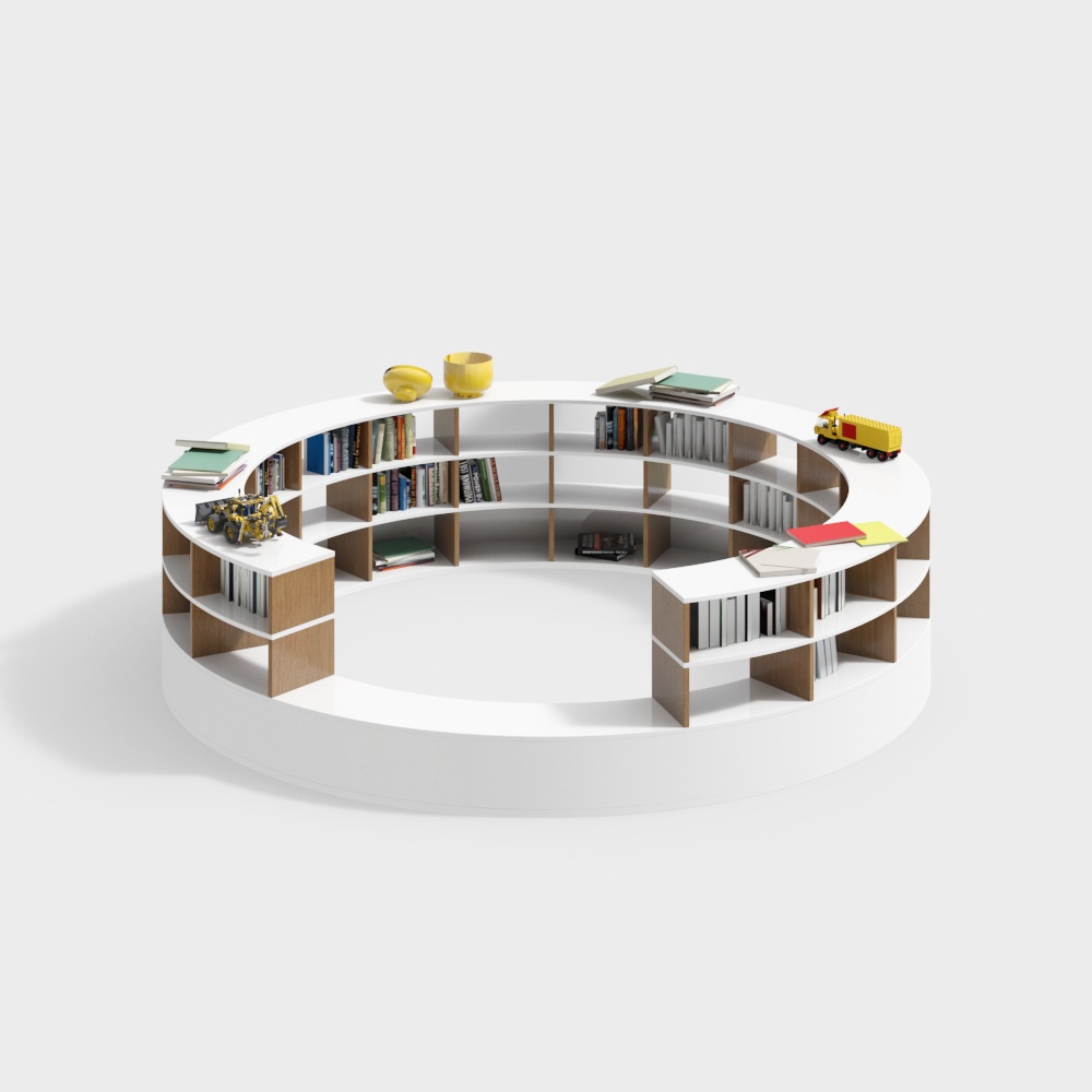 ラウンド書棚