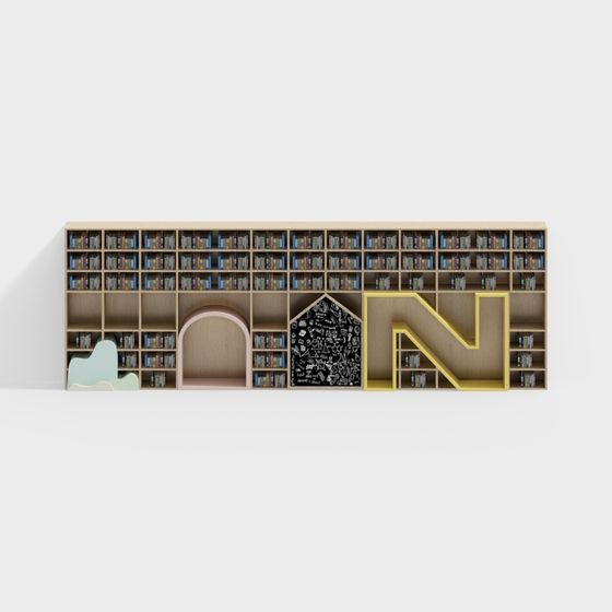 Bookshelf Haven 3D model for Creative Spaces