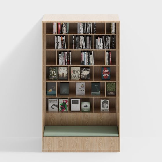 Elegant 3D Bookshelf Model for Modern Interiors