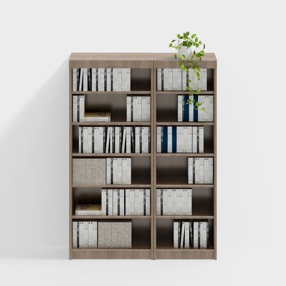 Stylish Minimalist Bookshelf 3D model for Modern Interiors