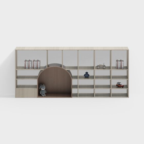 Elegant Low-Polygon Bookshelf 3D model