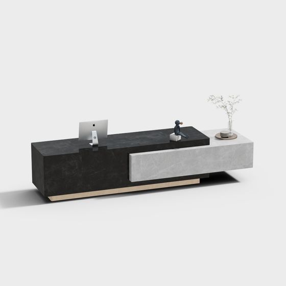 Elegant Minimalist Office Desk 3D model