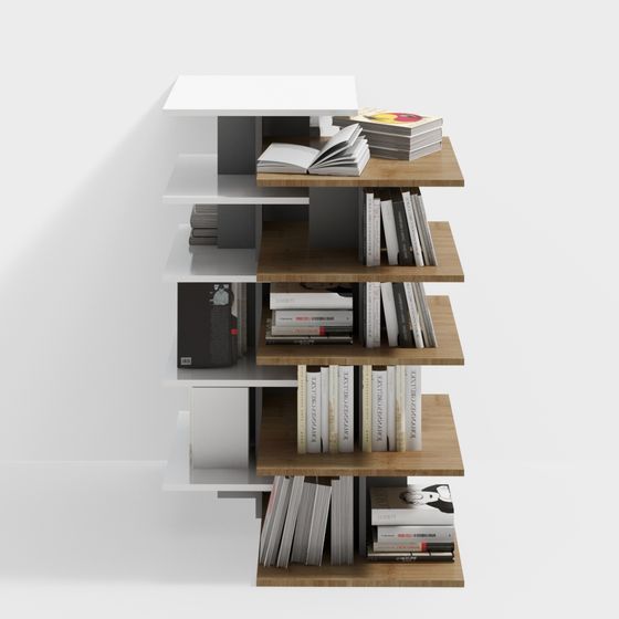 Modern Minimalist Bookshelf 3D model for Contemporary Spaces