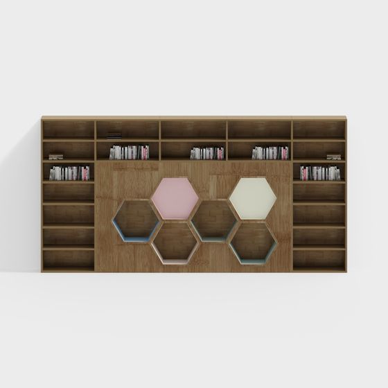 Chic Low-Poly Bookshelf 3D model for Creative Spaces