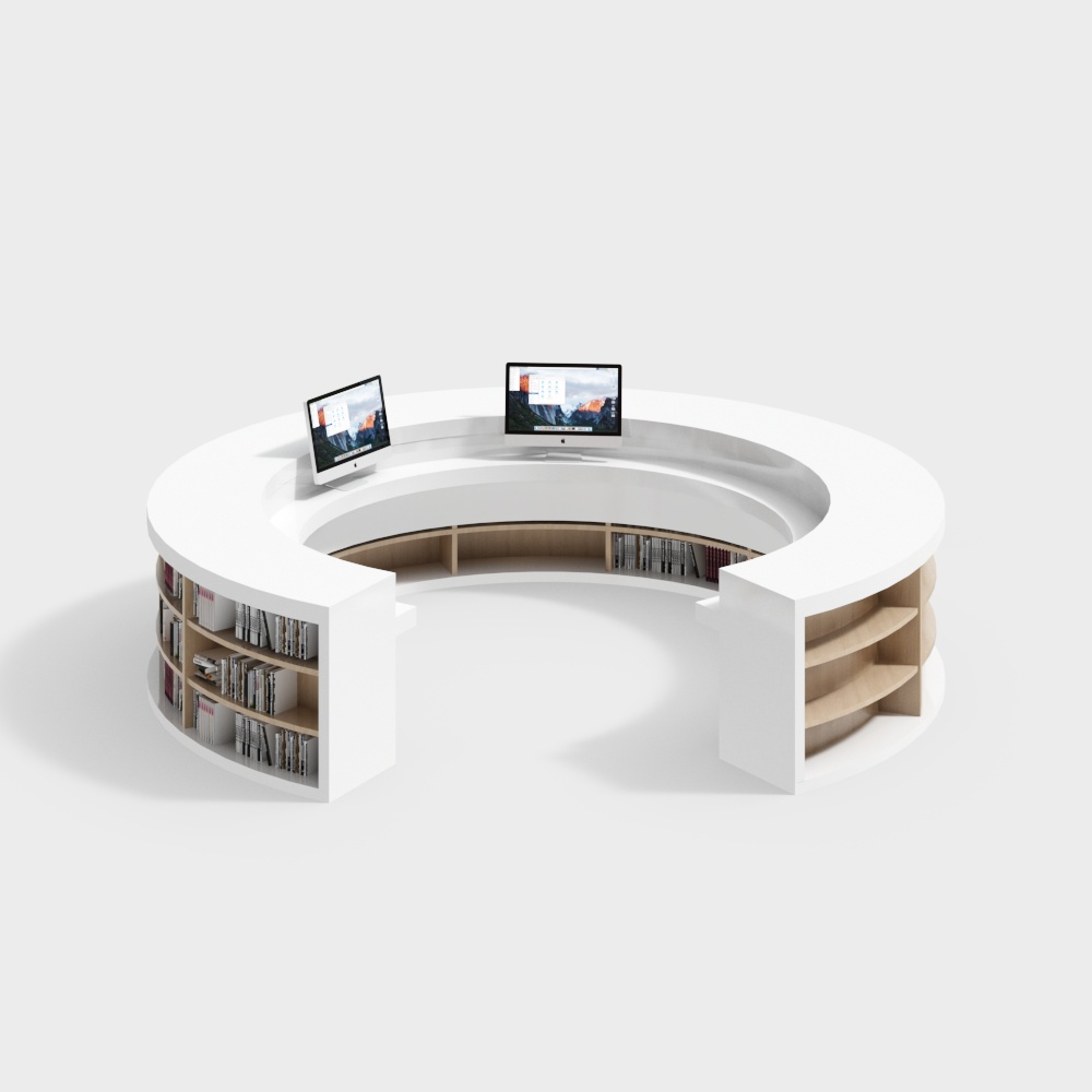 Library round bookshelf